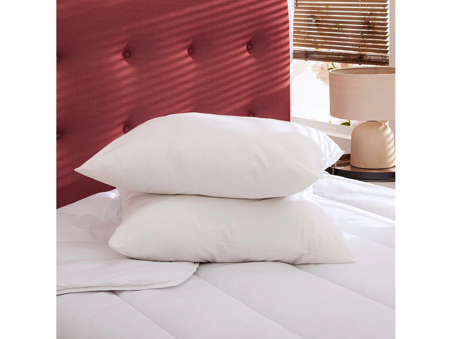 Oreiller éco naturel ferme enveloppe coton bio Someo 65x65