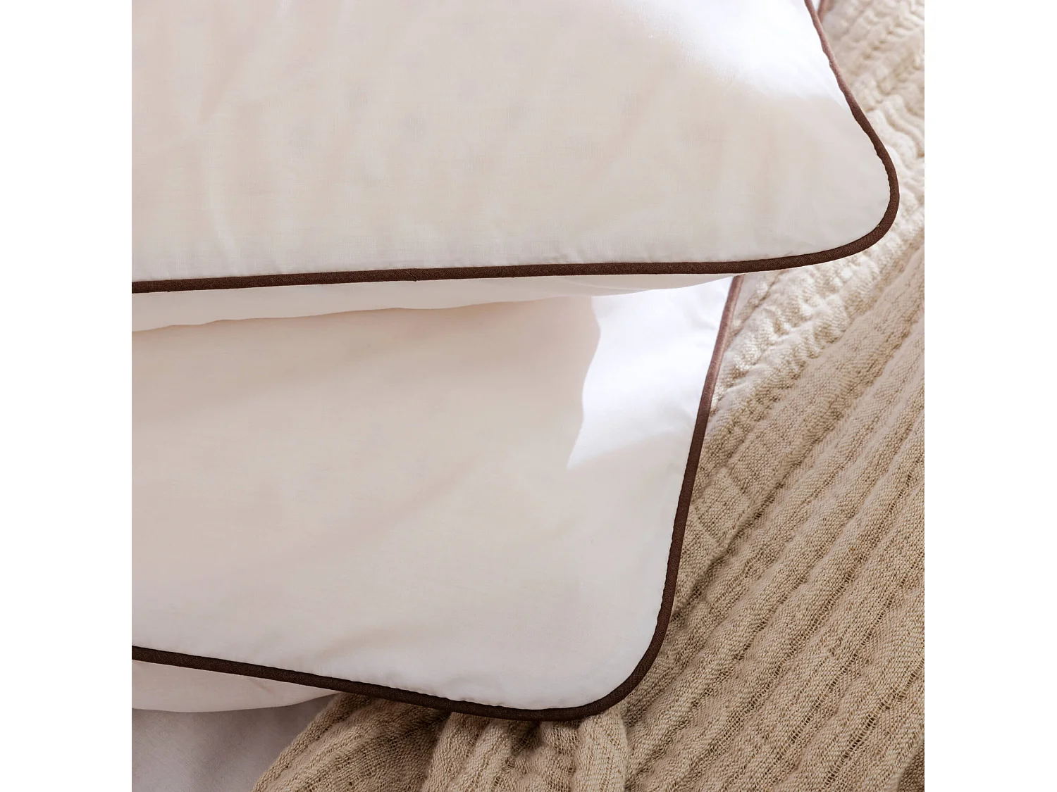 Oreiller latex naturel et taie d'oreiller percale Someo 40x60