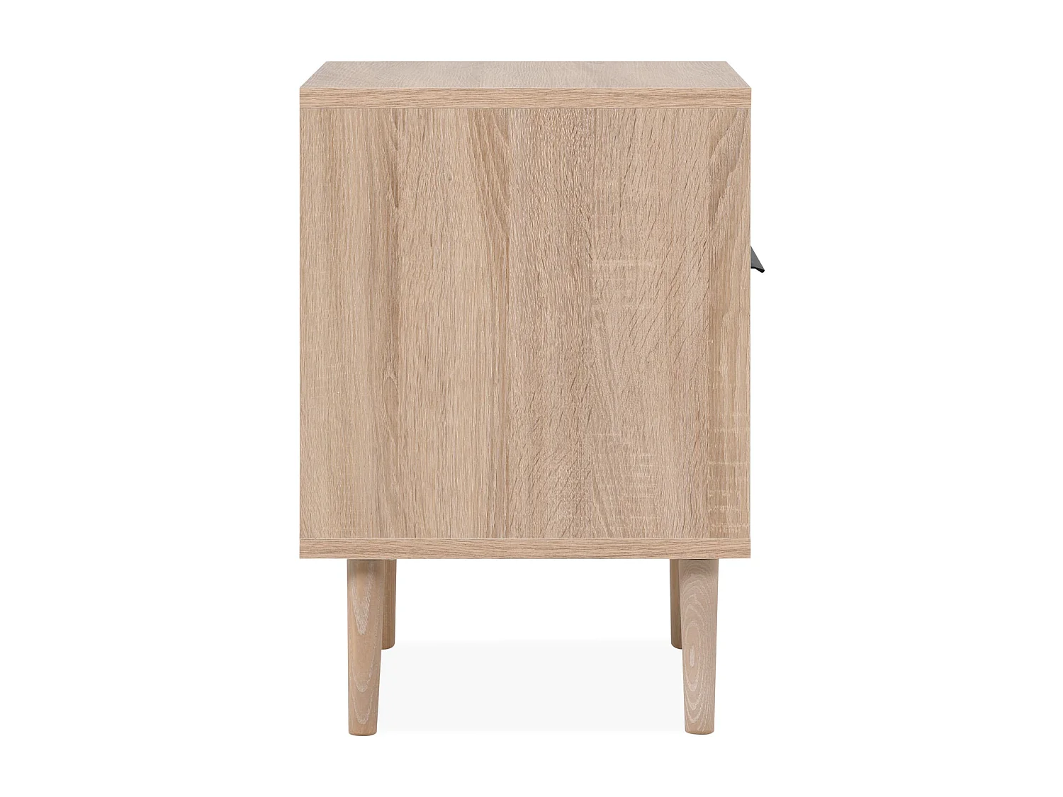 Table de chevet naturel 1 tiroir effet chevron avec pieds en bois massif - CH70104