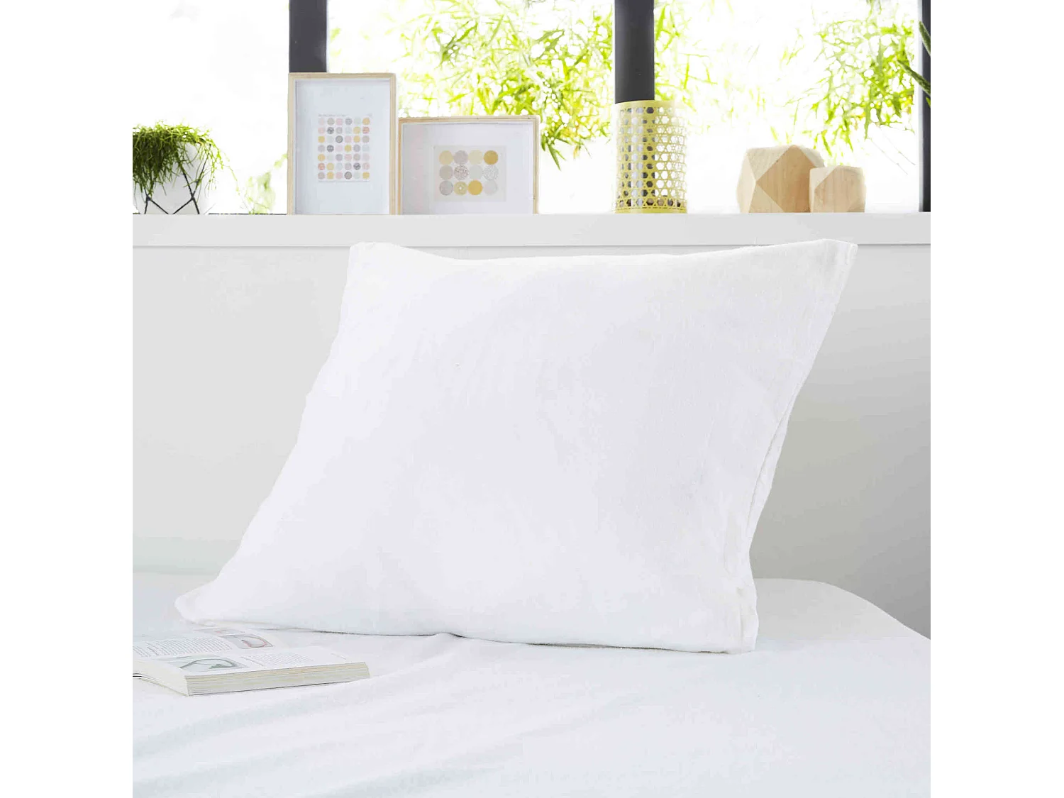Protège oreiller 100% coton anti-rétrécissement absorbant silencieux et respirant 50x70 cm