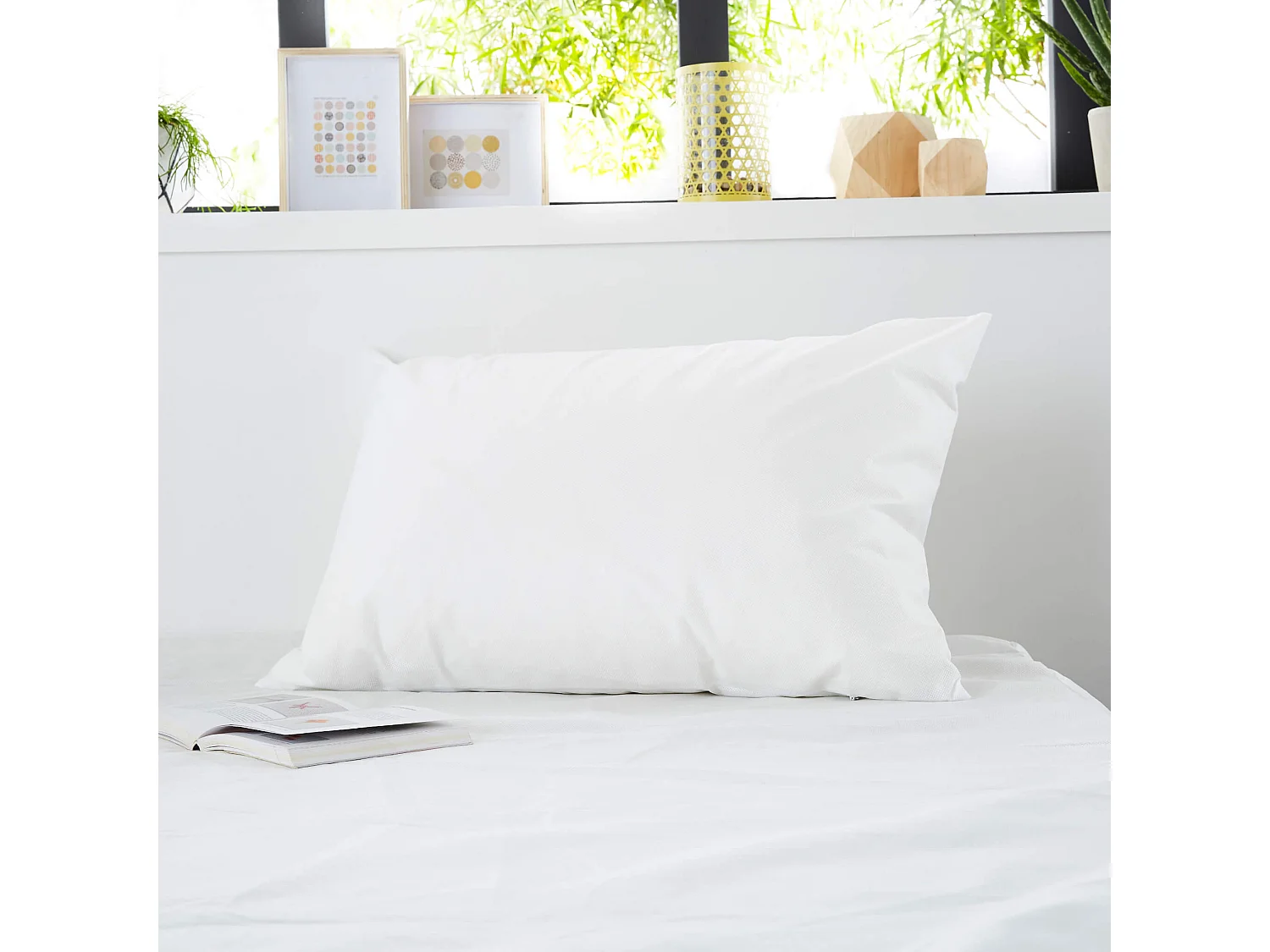 Lot de 2 protège oreillers anti-acariens et anti-punaises sans traitement 65x65