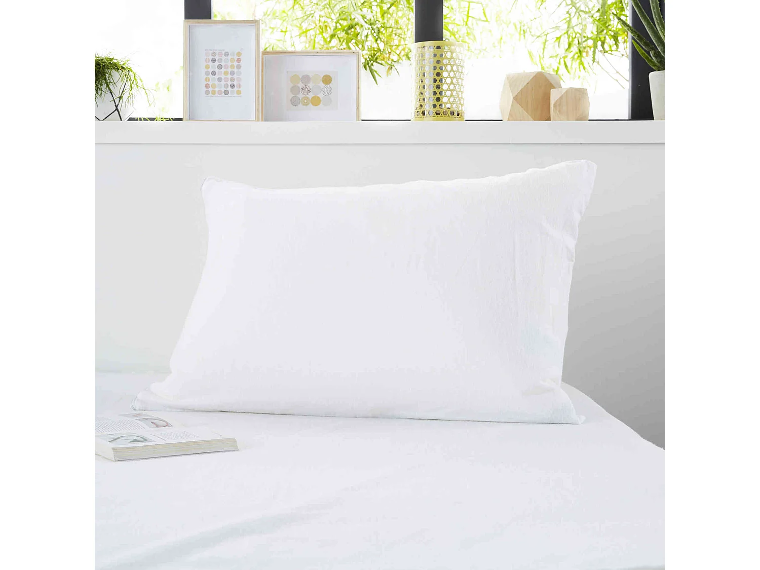 Lot de 2 protège oreillers anti-acariens imperméables molleton 100% coton 50x70