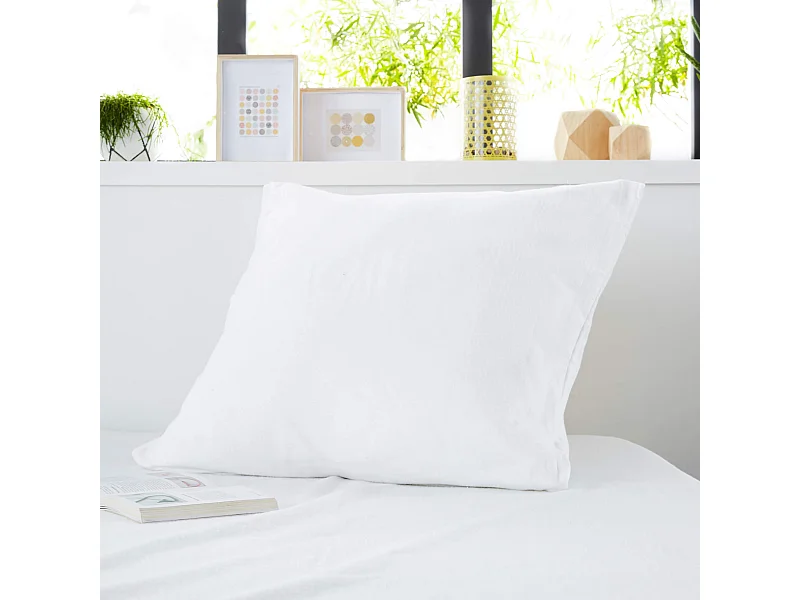 Lot de 2 protège oreillers molleton coton confortable et absorbant 65x65 cm