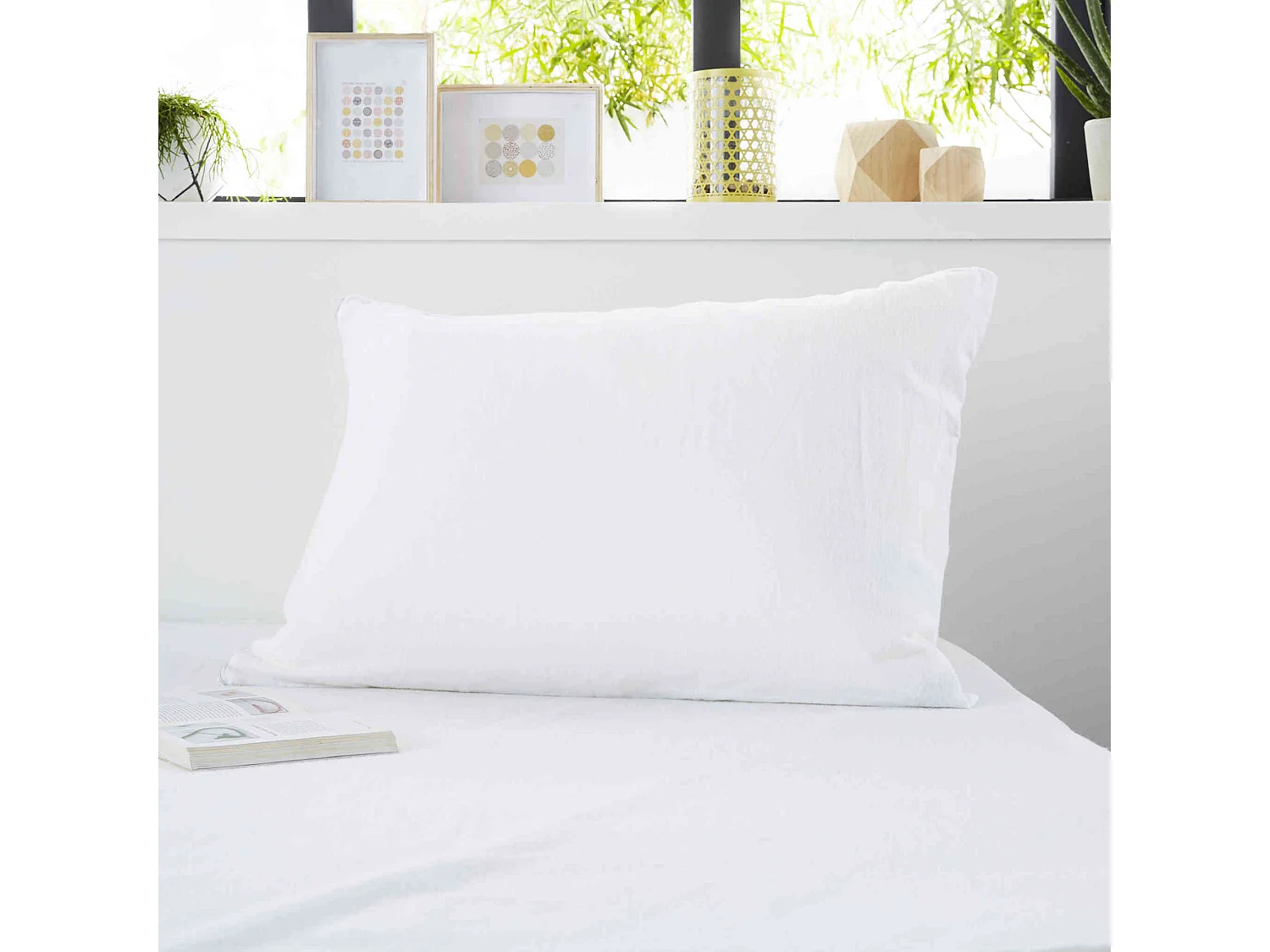 Lot de 2 protège oreillers 100% coton anti-rétrécissement absorbants silencieux et respirants 50x70 cm