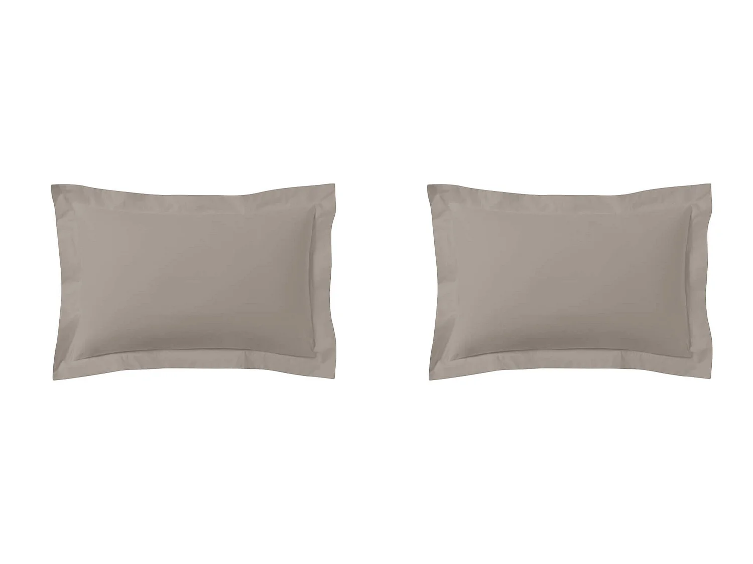 Lot de 2 taies d'oreillers percale lin 50x70 cm