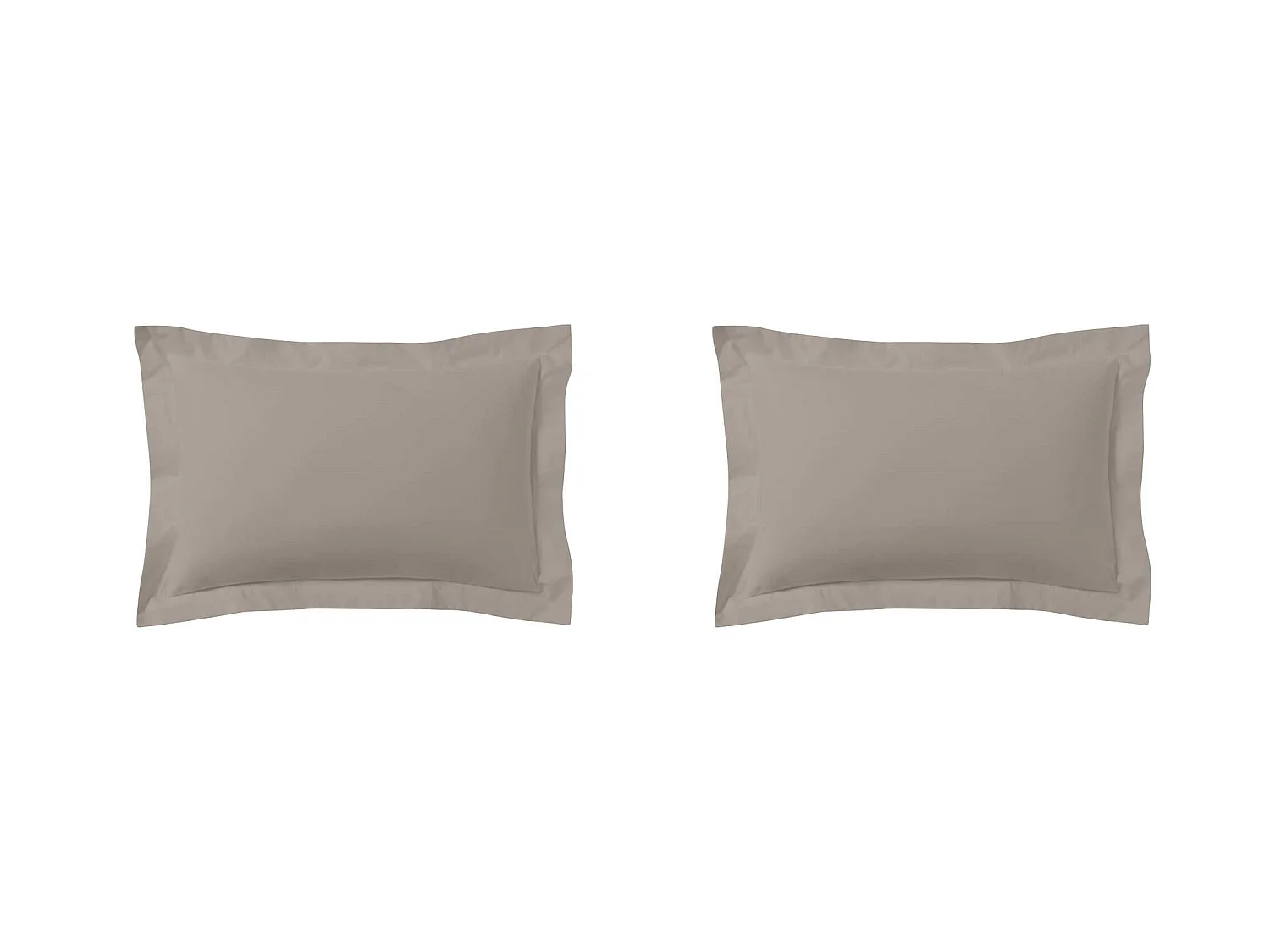 Lot de 2 taies d'oreillers percale lin 50x70 cm