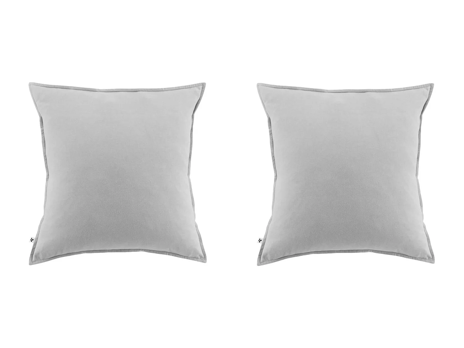 Lot de 2 taies d'oreiller flanelle gris 63x63 cm