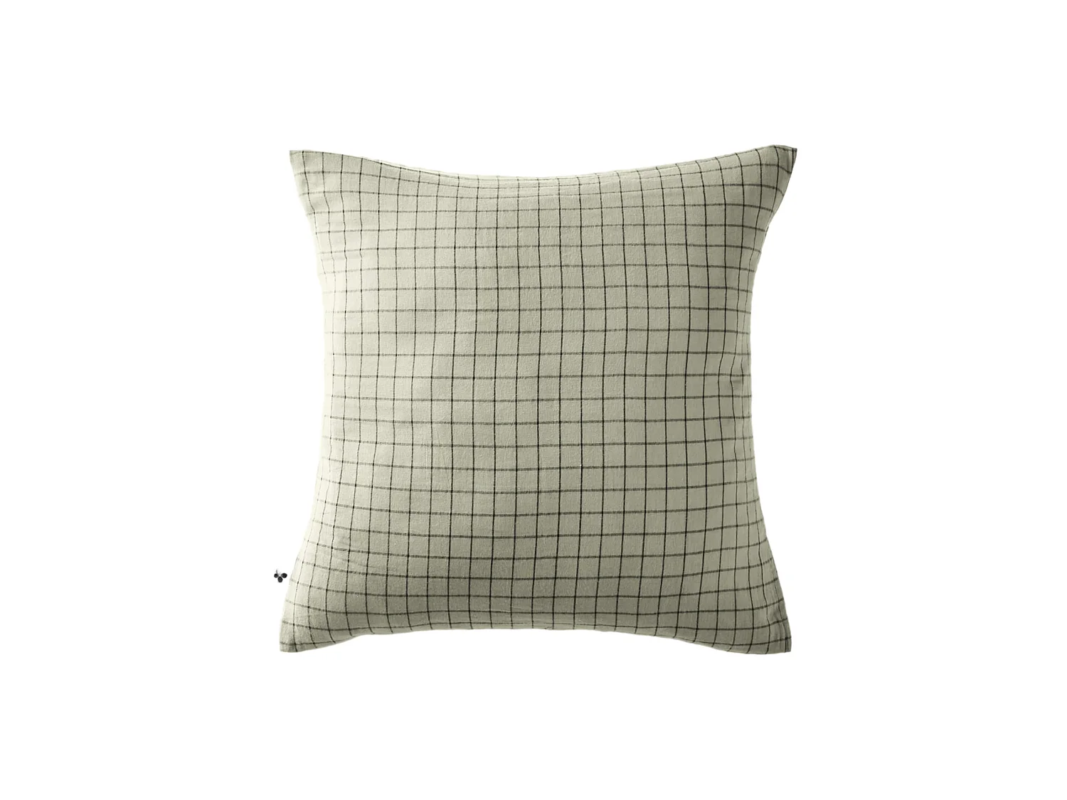 Taie d'oreiller à carreaux double gaze de coton vert d'eau 60x60