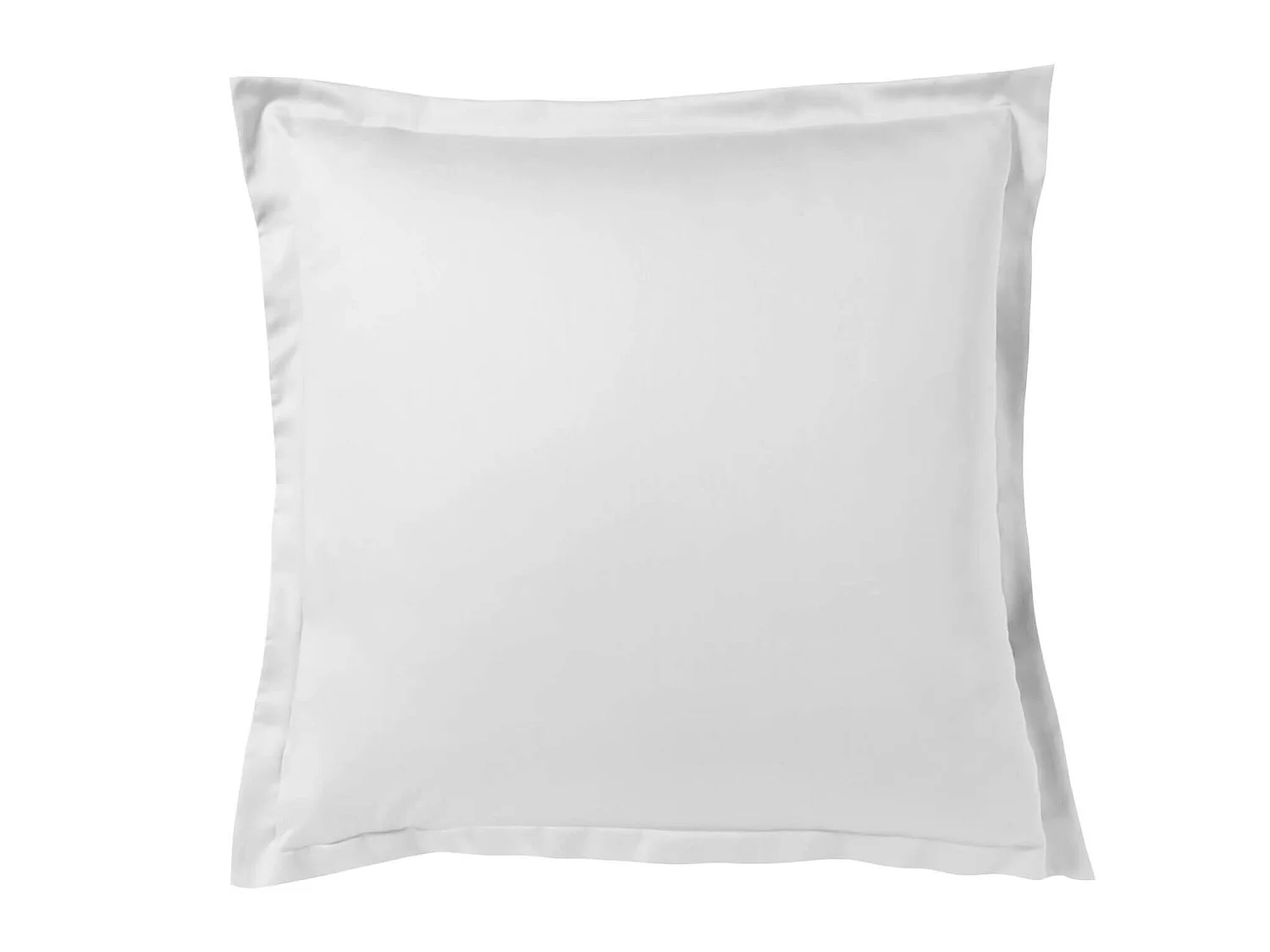 Lot de 2 taies d'oreiller blanc 100% satin de coton 65x65 cm
