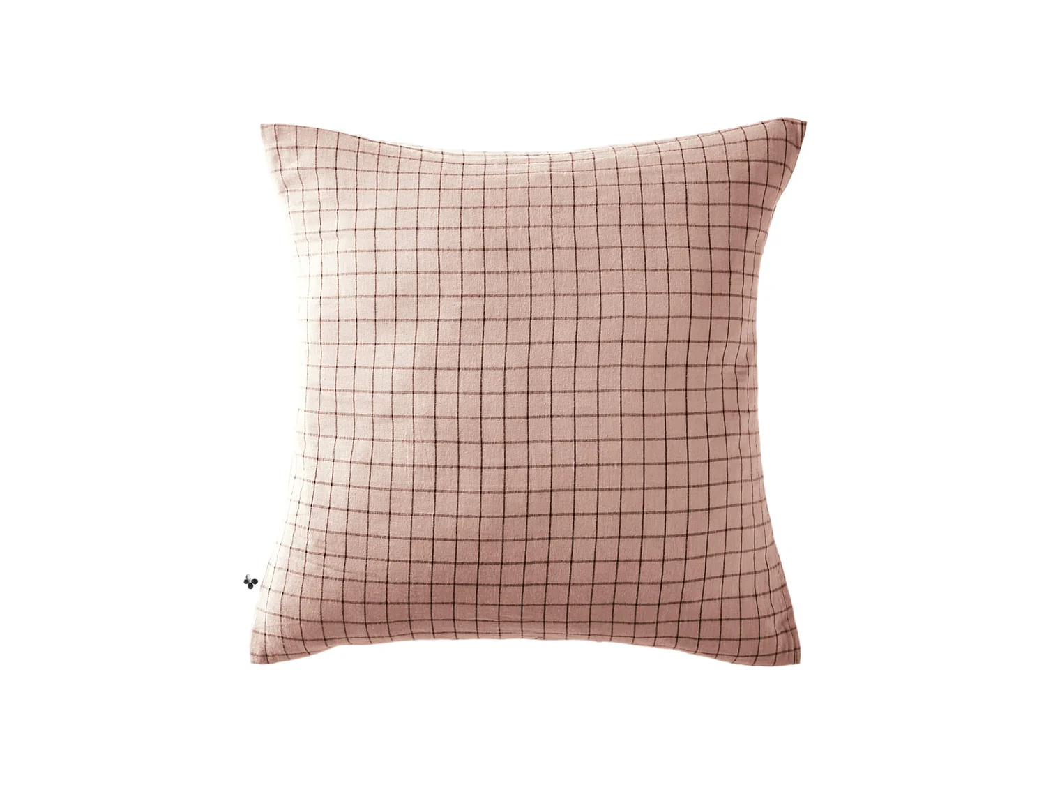 Taie d'oreiller à carreaux double gaze de coton rose 60x60