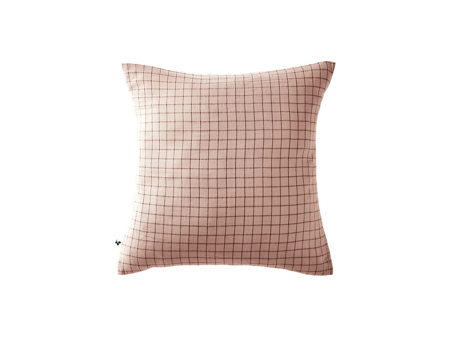 Taie d'oreiller à carreaux double gaze de coton rose 60x60