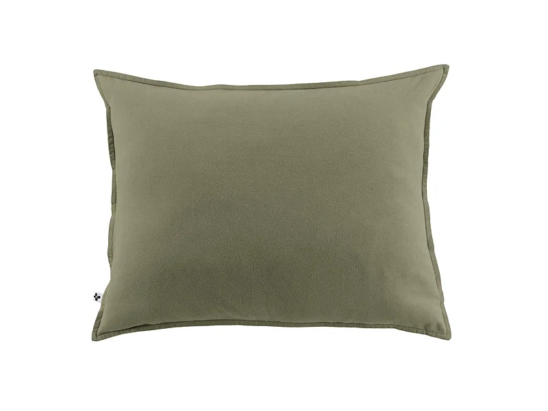 Taie d'oreiller flanelle kaki 50x70 cm