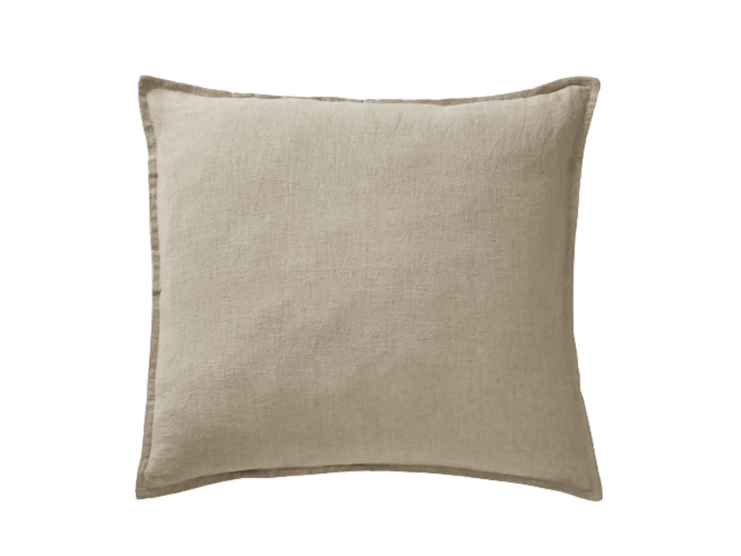 Taie d'oreiller lin lavé beige 60x60