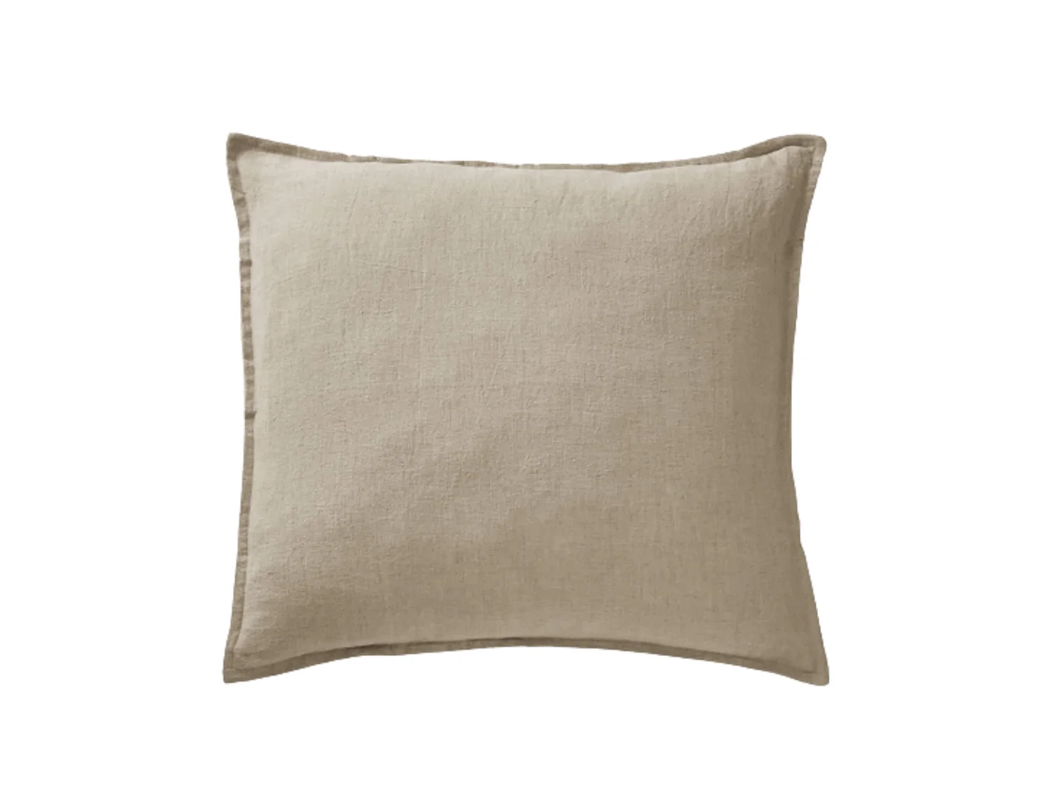 Taie d'oreiller lin lavé beige 60x60