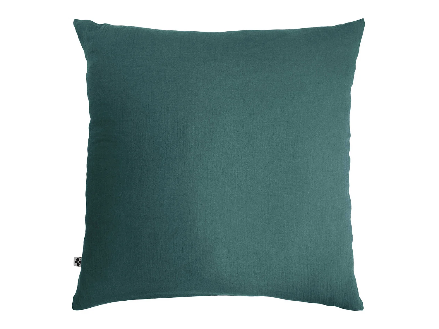 Taie d'oreiller double gaze de coton bleu canard 60x60 cm