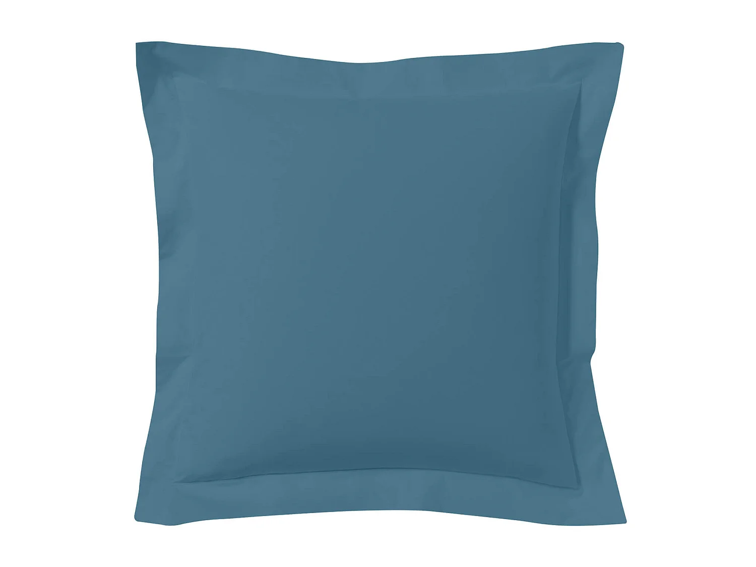 Lot de 2 taies d'oreillers bleu minéral 100% coton biologique 65x65 cm