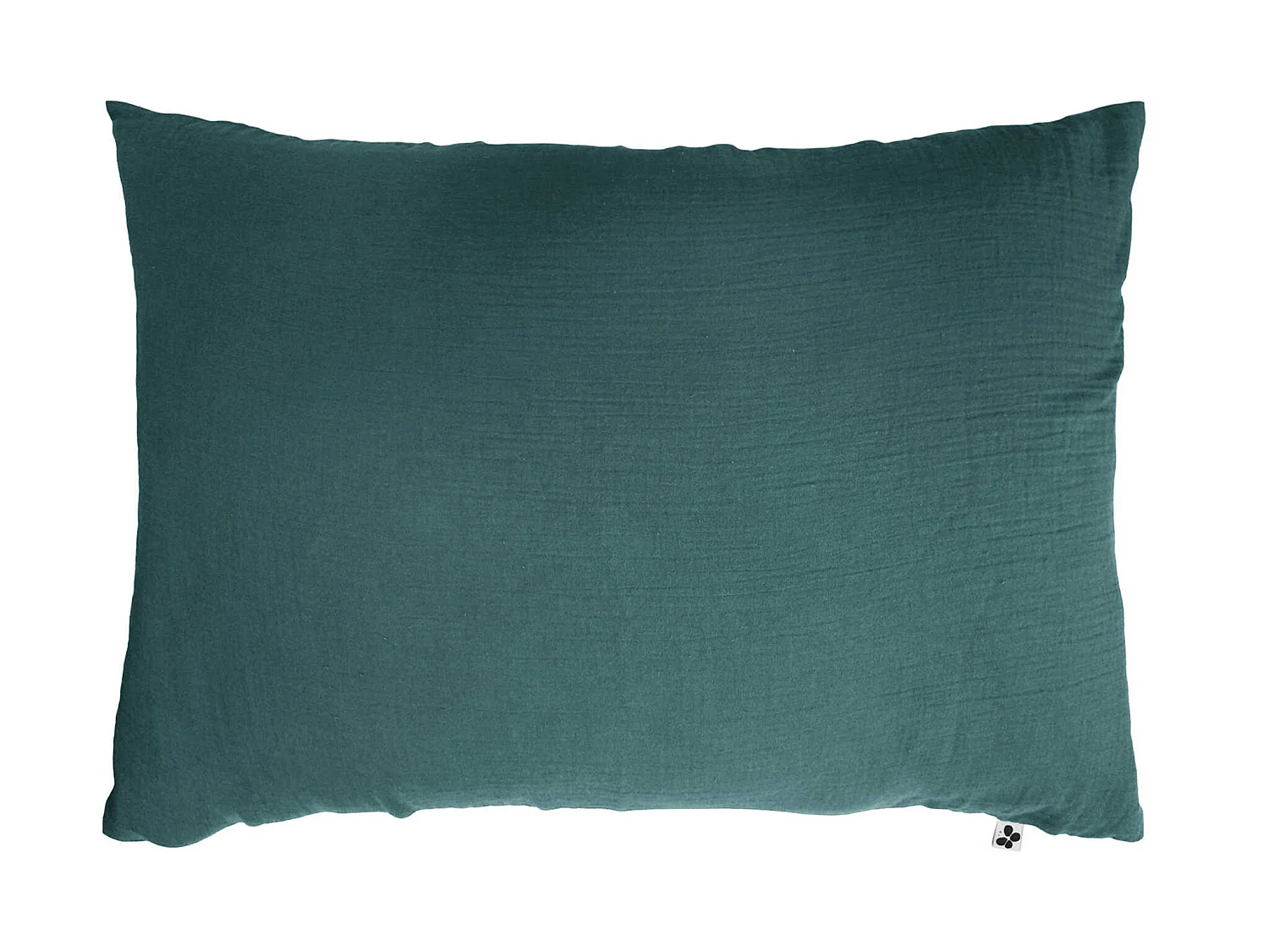 Taie d'oreiller double gaze de coton bleu canard 50x70 cm