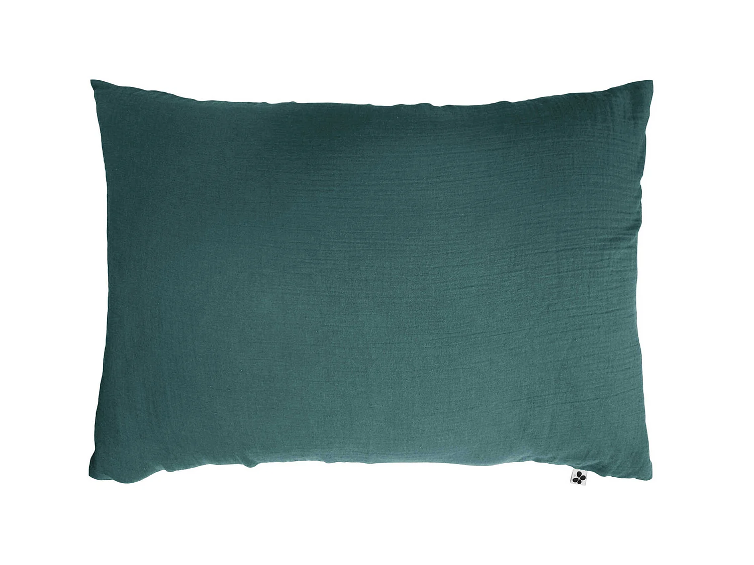 Taie d'oreiller double gaze de coton bleu canard 50x70 cm