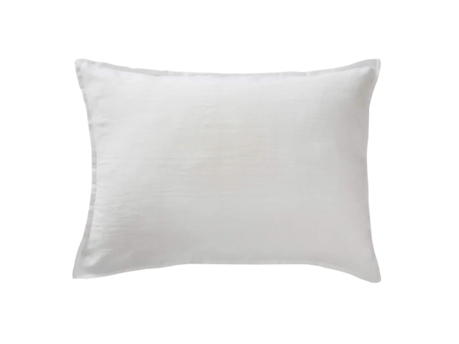 Taie d'oreiller lin lavé blanc 50x70