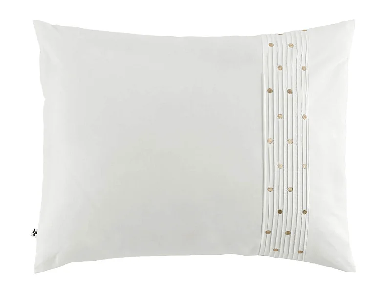 Taie d'oreiller brodée plis religieuses blanc 50x70 cm