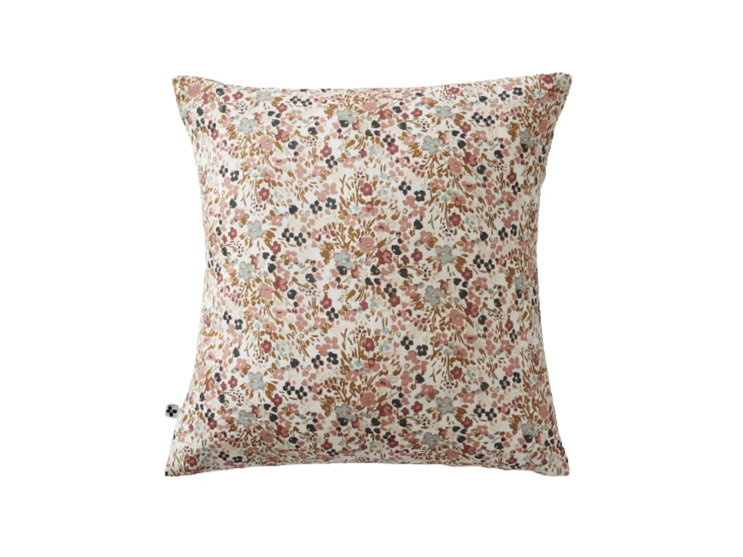 Taie d'oreiller gaze de coton imprimé floral rose 60x60