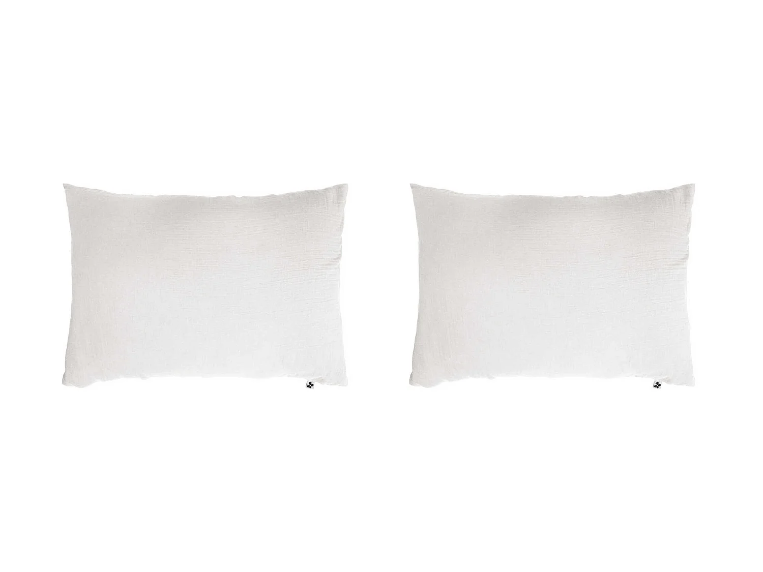Lot de 2 taies d'oreillers double gaze de coton blanc 50x70 cm