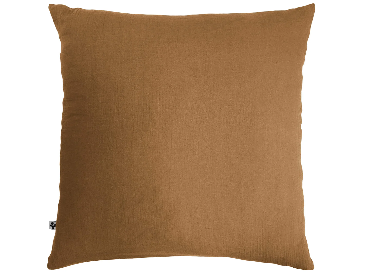 Taie d'oreiller double gaze de coton marron 60x60 cm