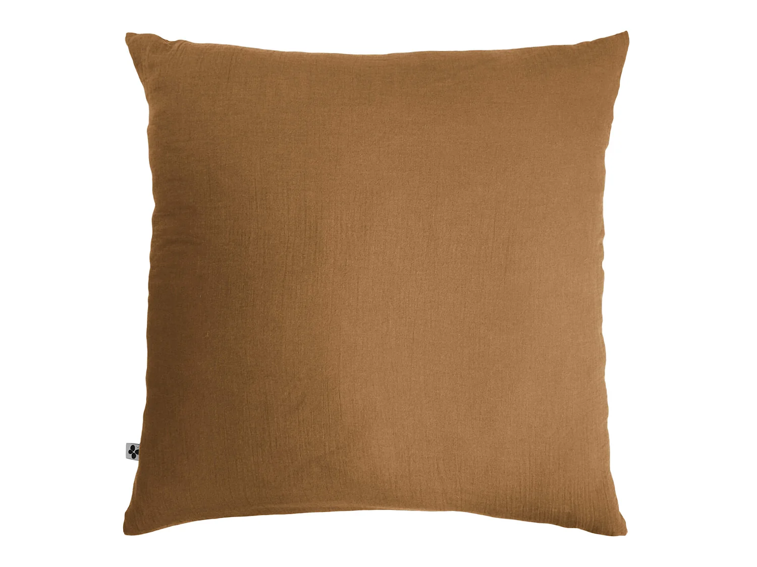Taie d'oreiller double gaze de coton marron 60x60 cm