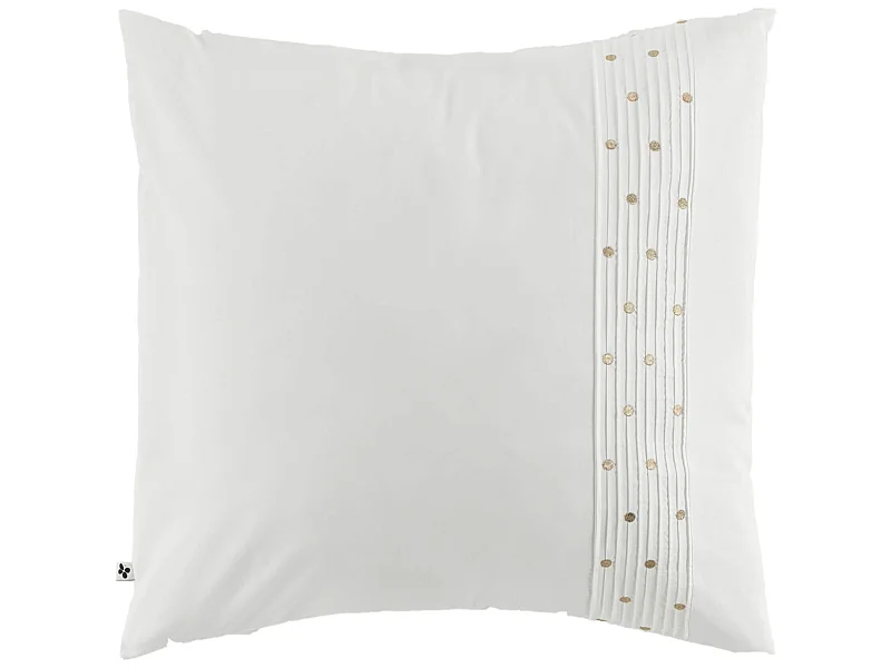 Taie d'oreiller brodée plis religieuses blanc 63x63 cm