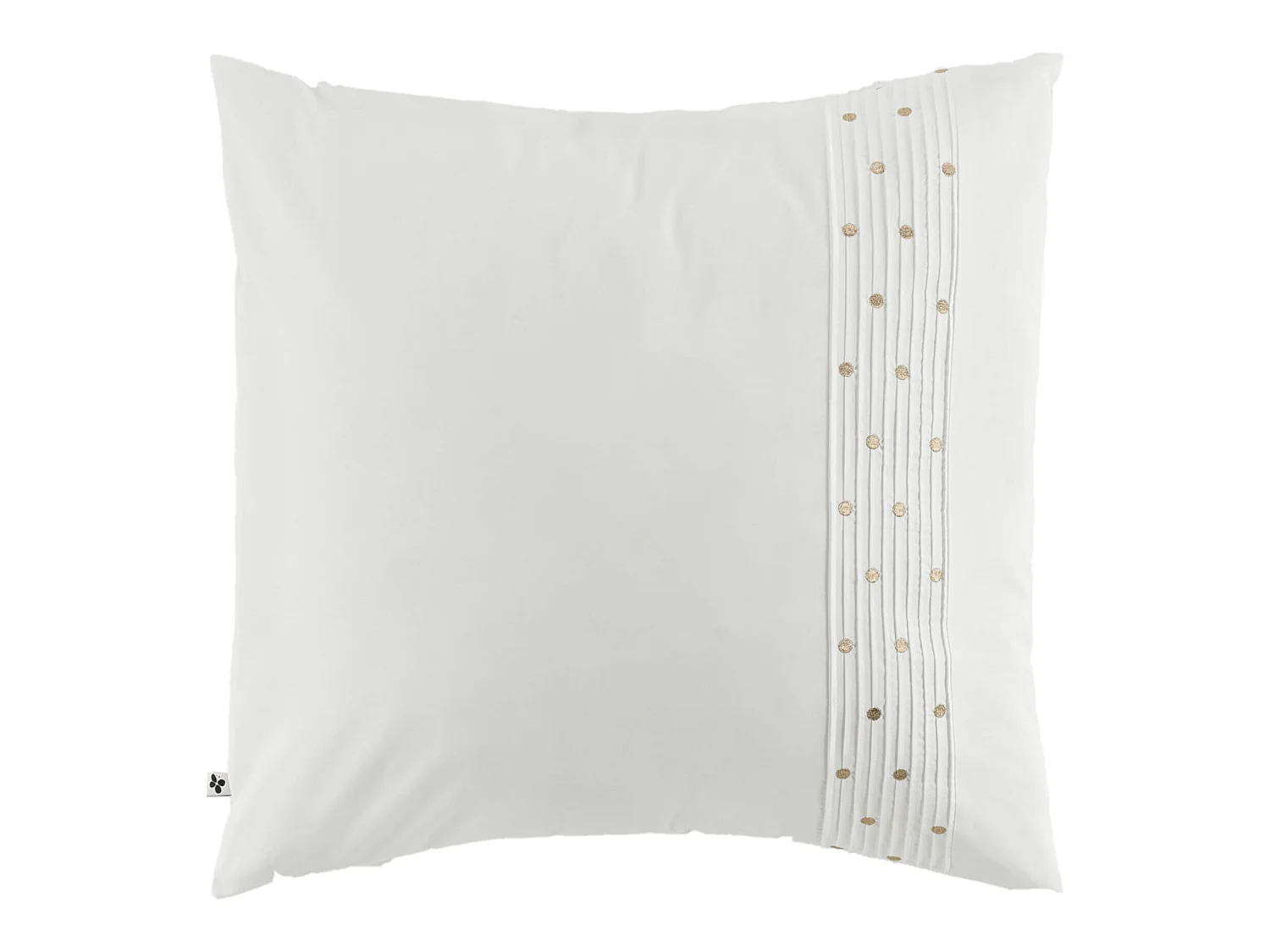 Taie d'oreiller brodée plis religieuses blanc 63x63 cm