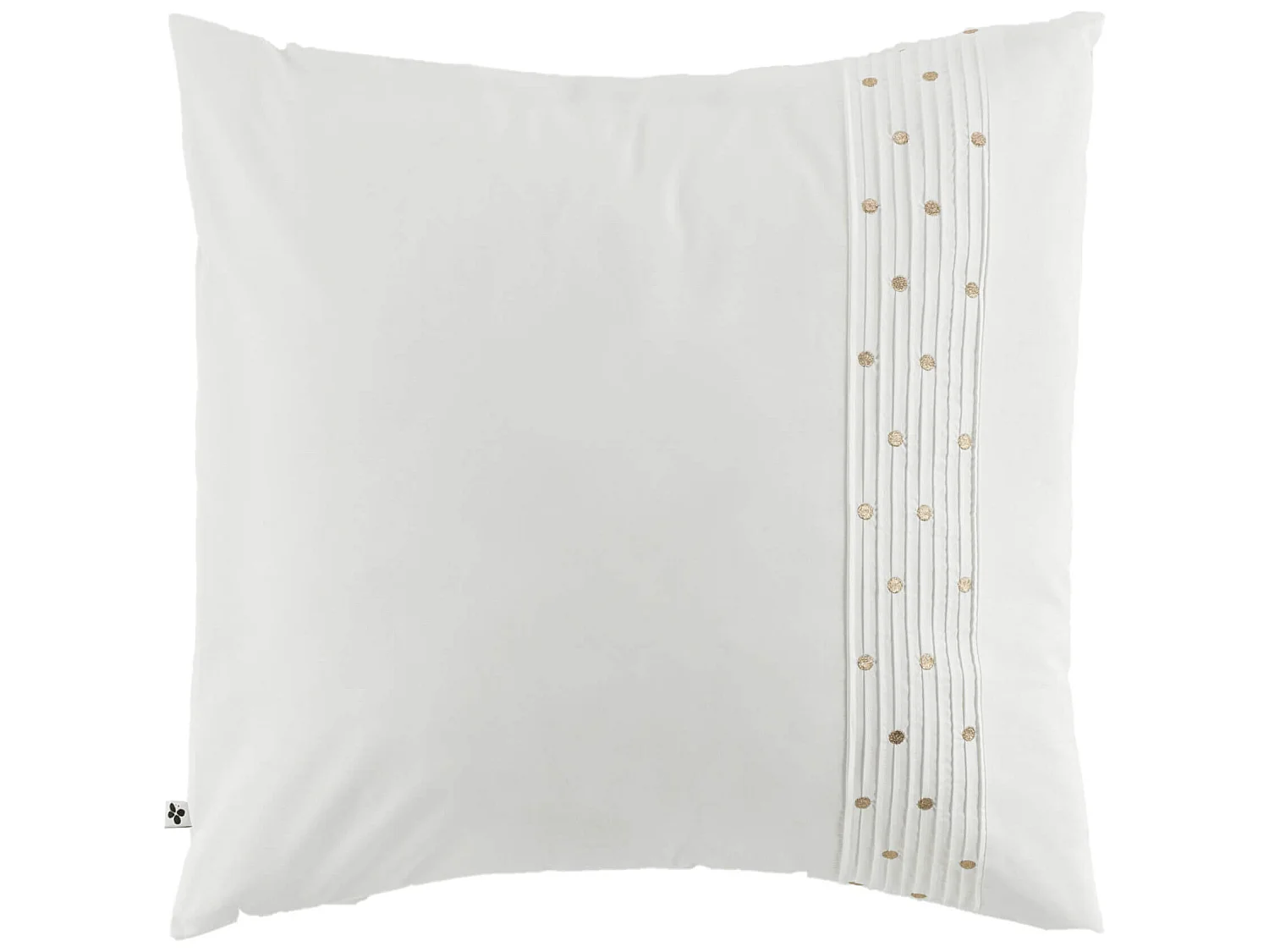 Taie d'oreiller brodée plis religieuses blanc 63x63 cm