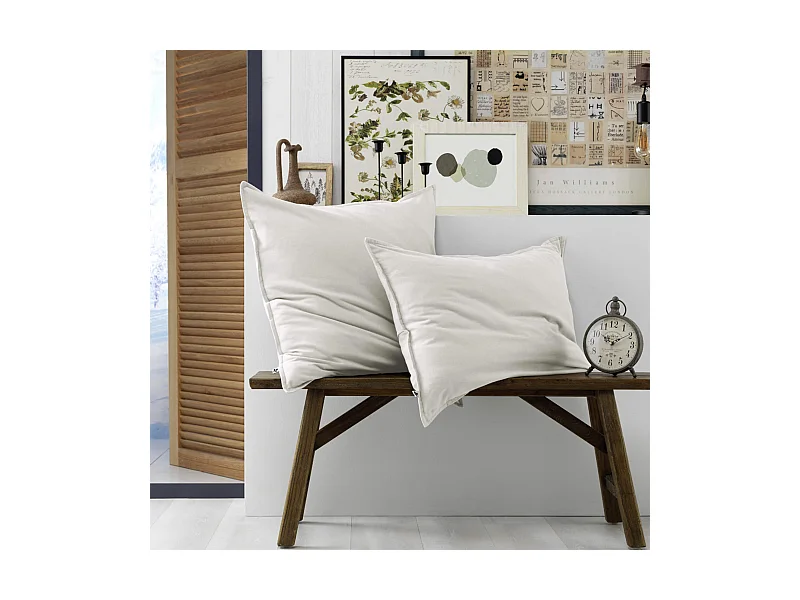 Lot de 2 taies d'oreiller flanelle blanc 50x70 cm