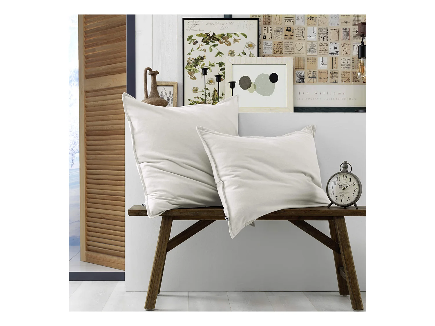 Lot de 2 taies d'oreiller flanelle blanc 50x70 cm