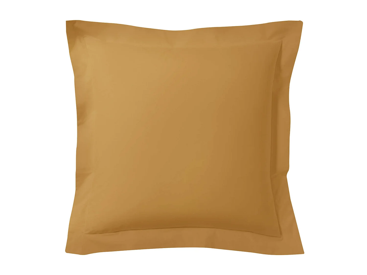 Lot de 2 taies d'oreillers curry 100% coton biologique 65x65 cm