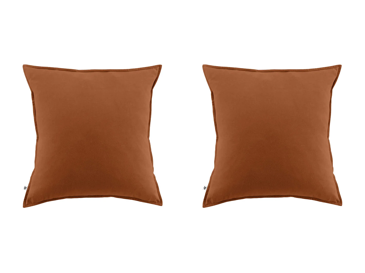 Lot de 2 taies d'oreiller flanelle orange 63x63 cm