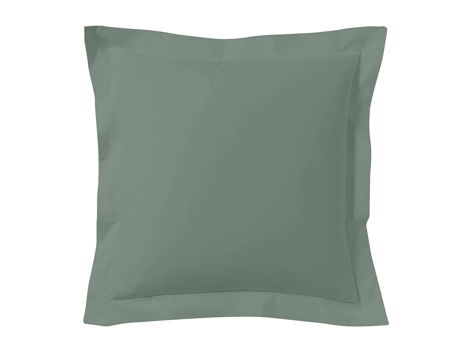 Lot de 2 taies d'oreillers vert de gris 100% coton 65x65 cm