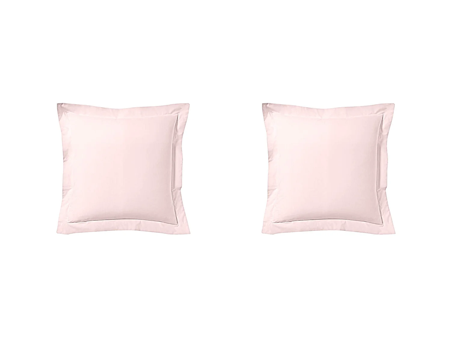 Lot de 2 taies d'oreiller rose aube 100% lin 65x65 cm