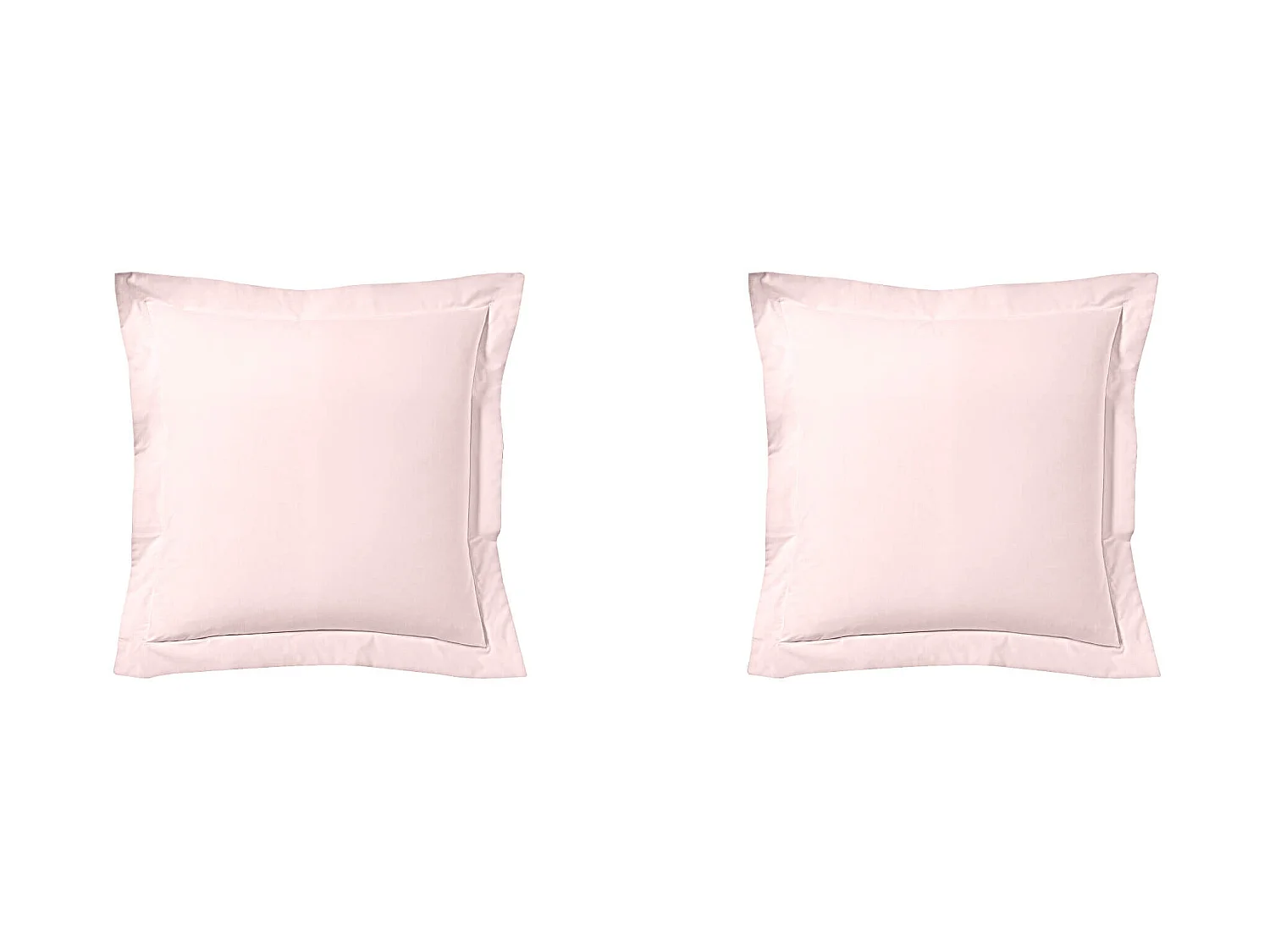 Lot de 2 taies d'oreiller rose aube 100% lin 65x65 cm