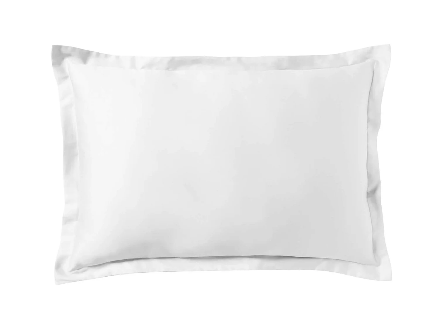 Lot de 2 taies d'oreiller blanc 100% satin de coton 50x70 cm
