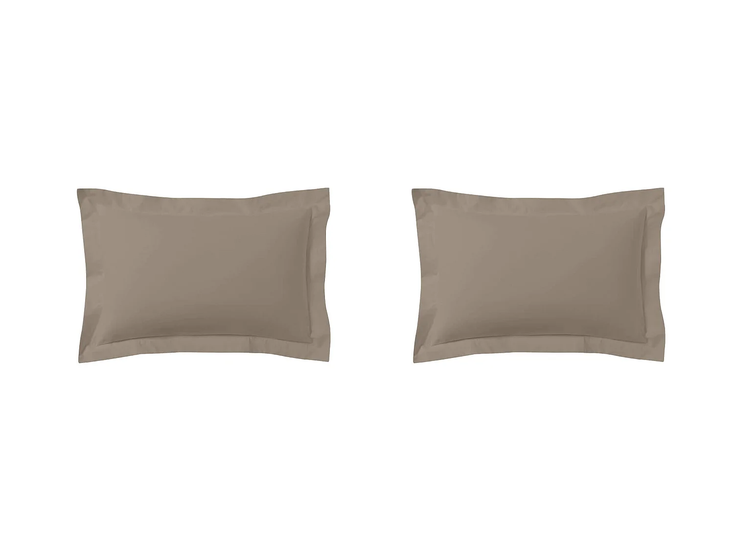 Lot de 2 taies d'oreillers biscuit 100% coton 50x70 cm