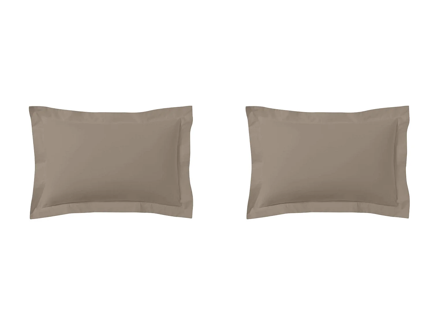 Lot de 2 taies d'oreillers biscuit 100% coton 50x70 cm