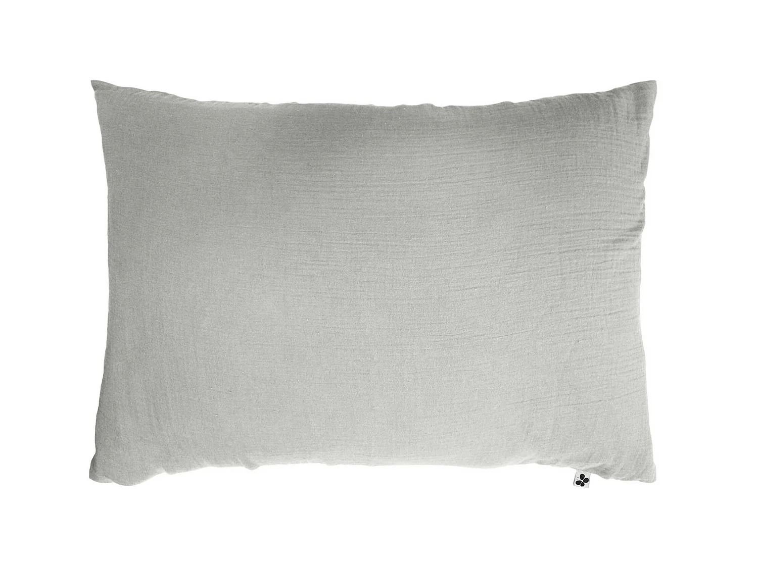 Taie d'oreiller double gaze de coton gris 50x70 cm