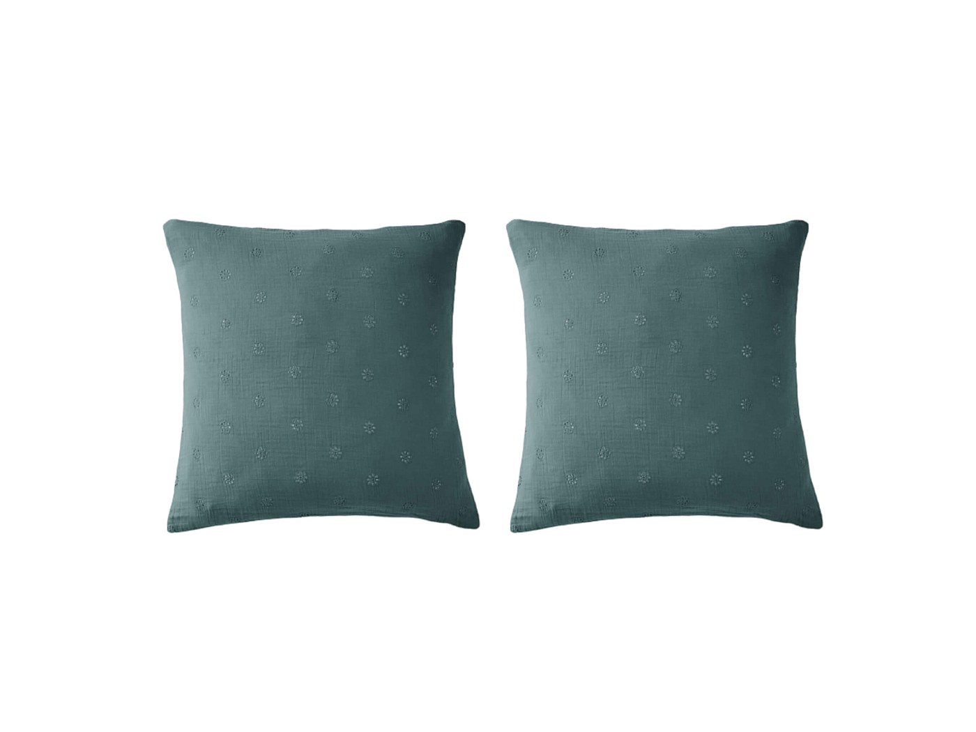 Lot De 2 Taies D'oreiller Bohème 45x45 Cm – Bleu-marron, Motif Artistique