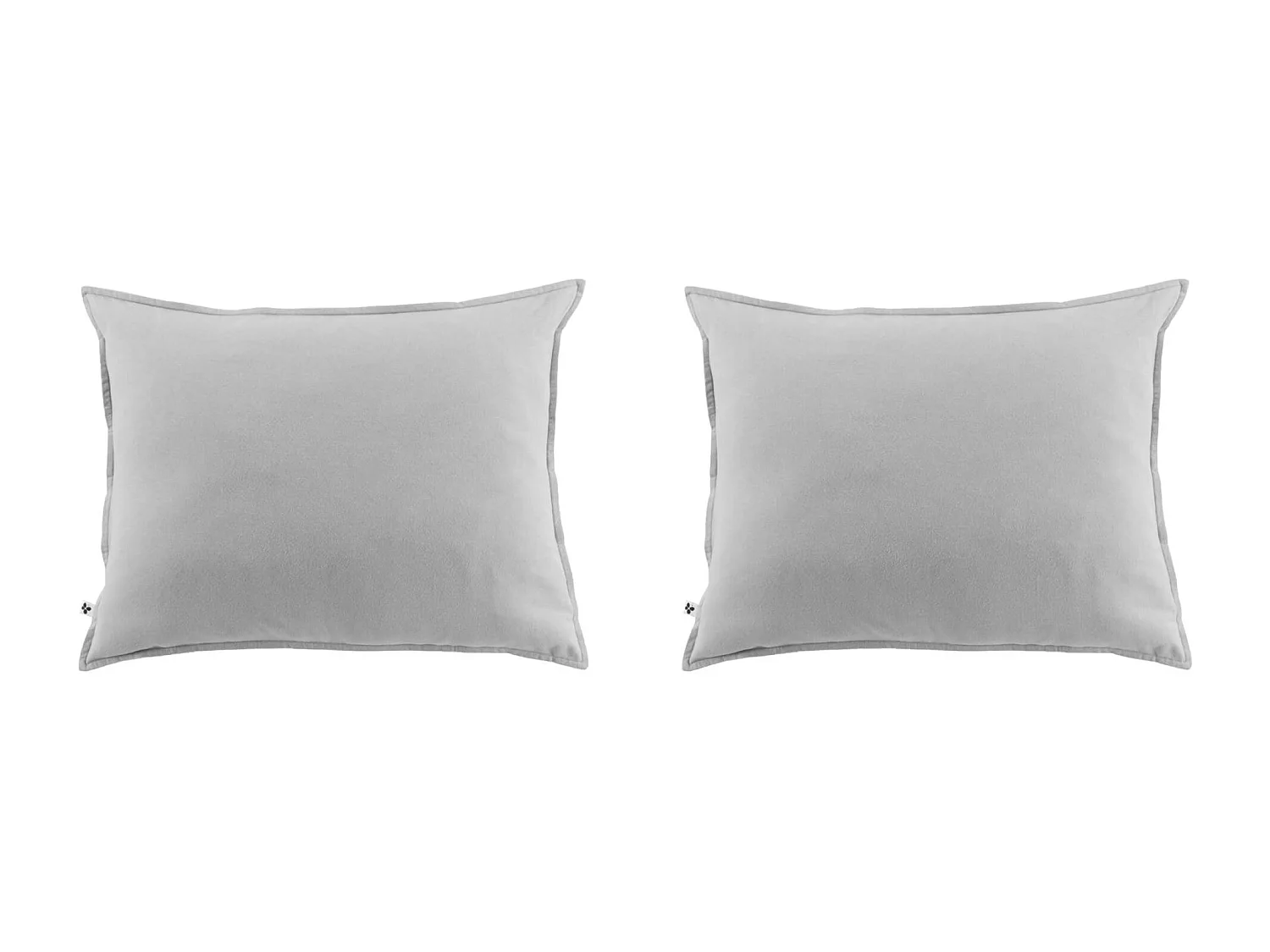 Lot de 2 taies d'oreiller flanelle gris 50x70 cm