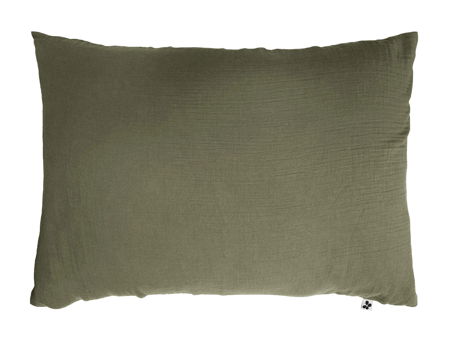 Taie d'oreiller double gaze de coton kaki 50x70 cm