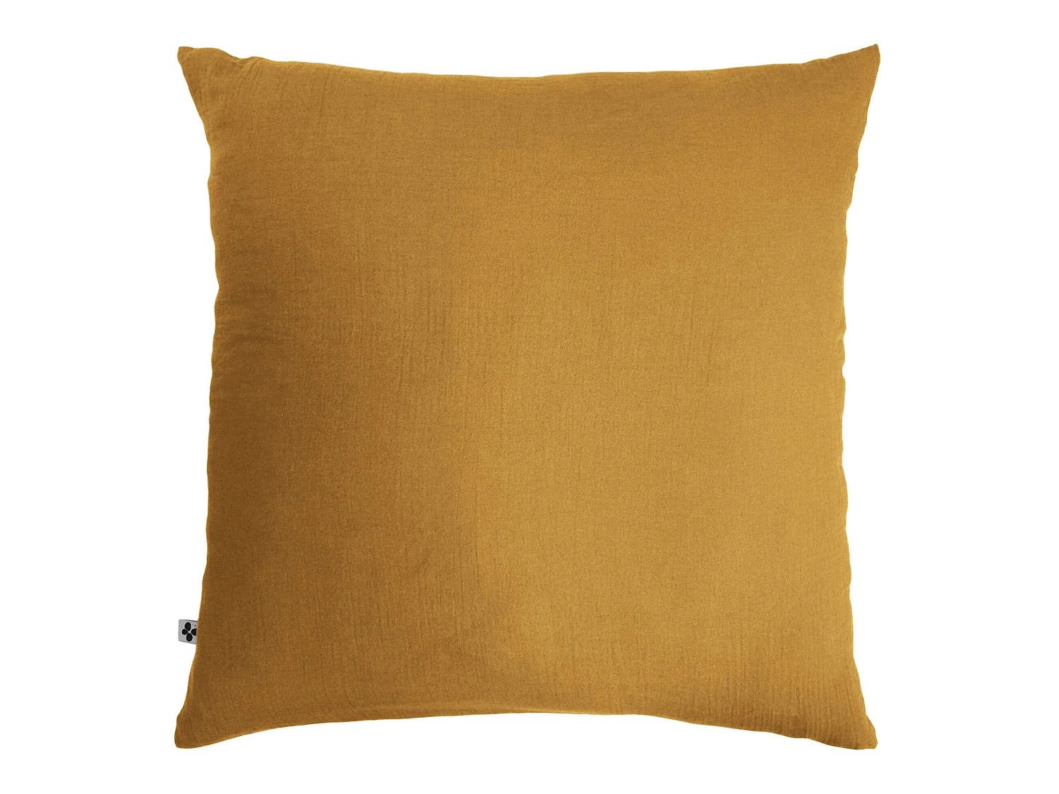 Taie d'oreiller double gaze de coton jaune safran 60x60 cm