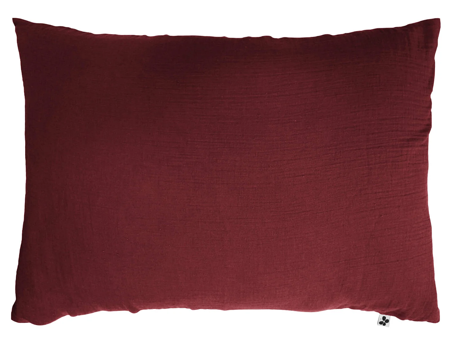 Taie d'oreiller double gaze de coton bordeaux 50x70 cm