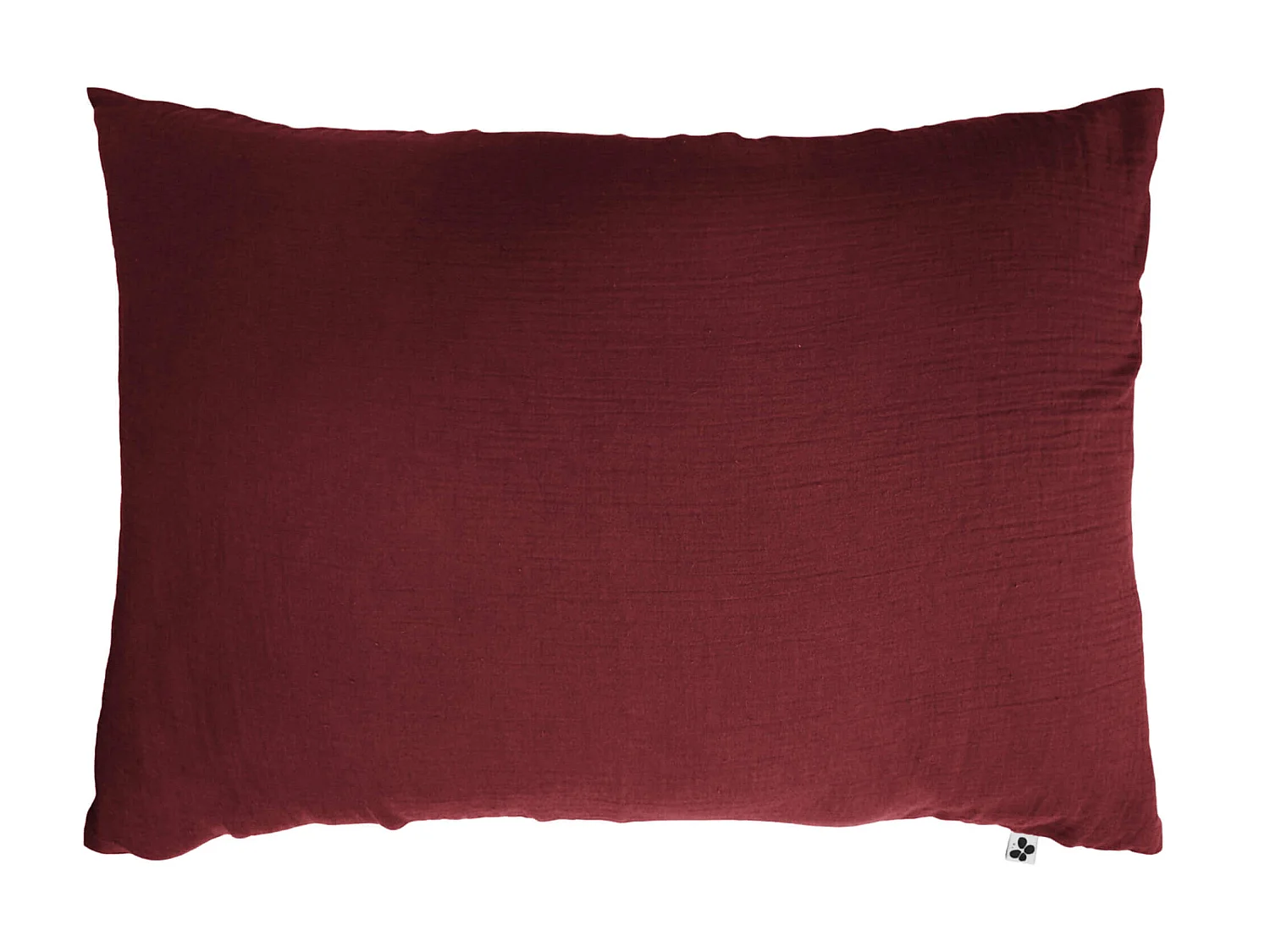 Taie d'oreiller double gaze de coton bordeaux 50x70 cm