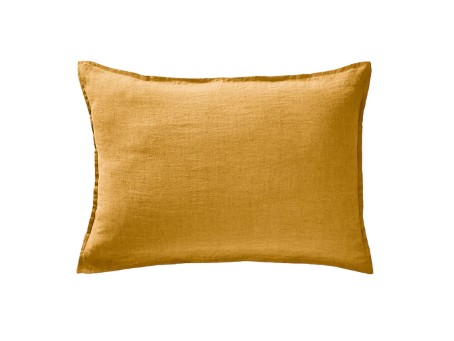 Taie d'oreiller lin lavé jaune foncé 50x70