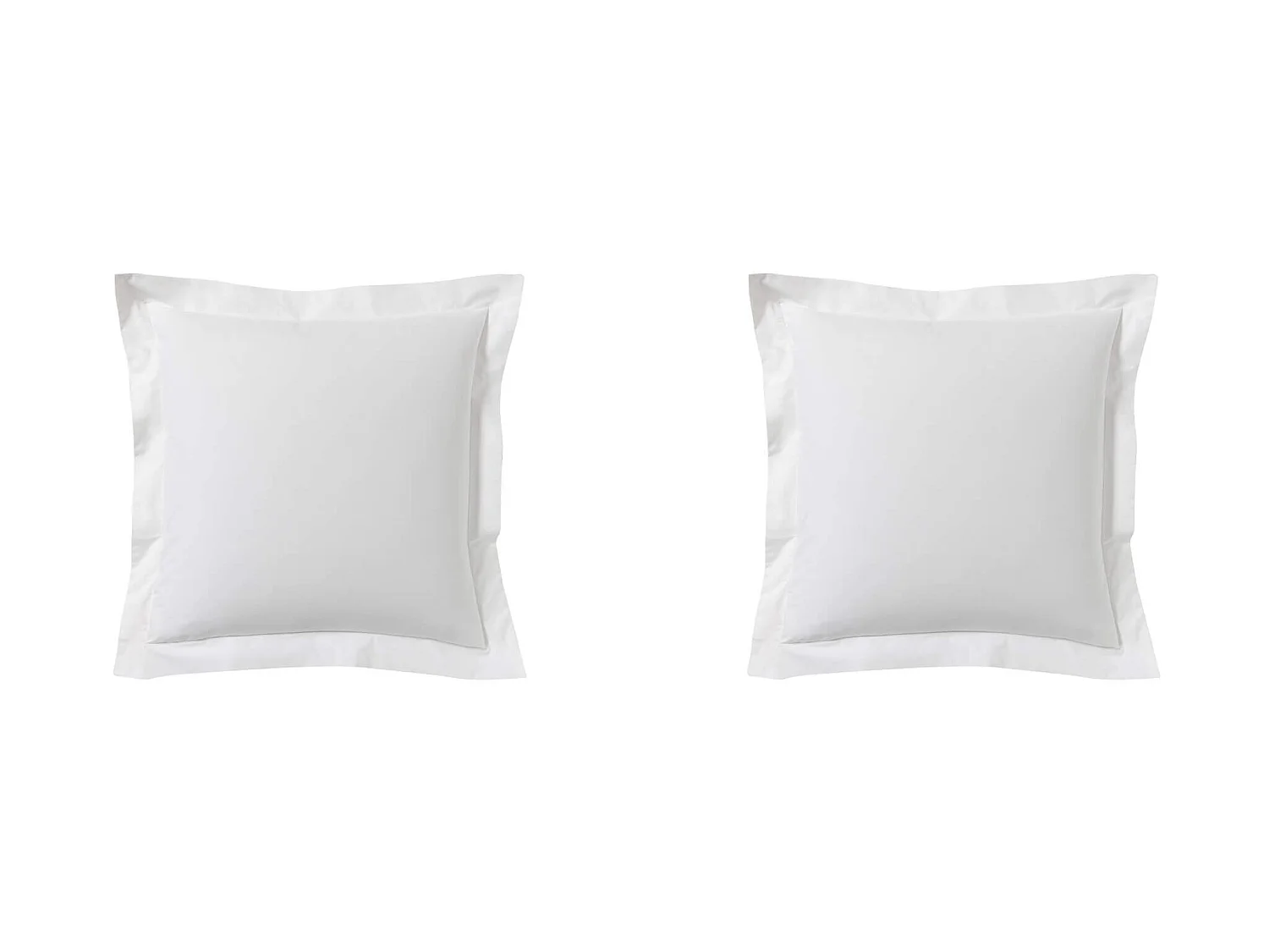 Lot de 2 taies d'oreillers blanc 100% coton biologique 65x65